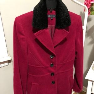 Anne Klein sz S Coat magenta/black gorgeous!!